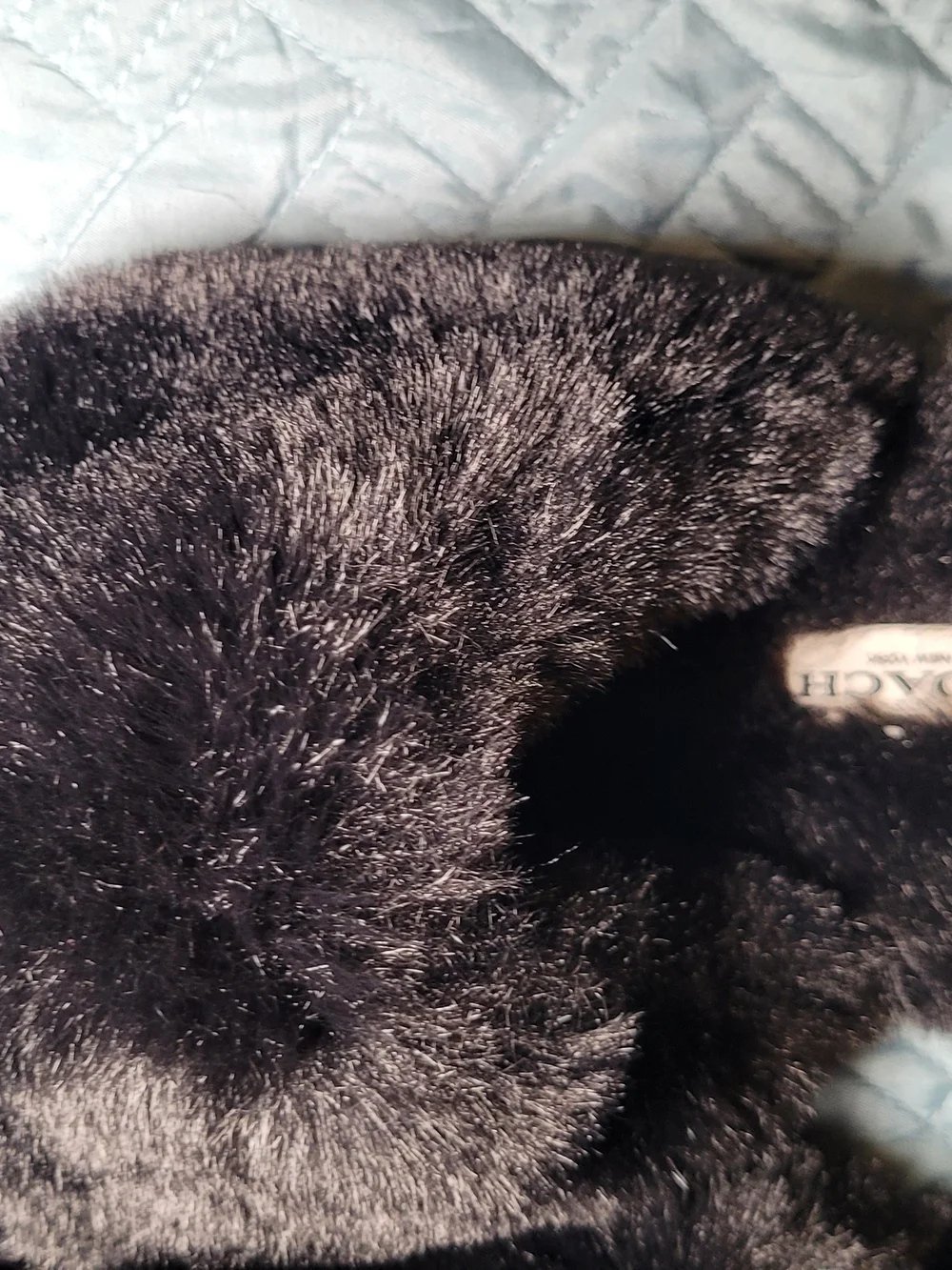 Coach Black Faux-Fur Wrap